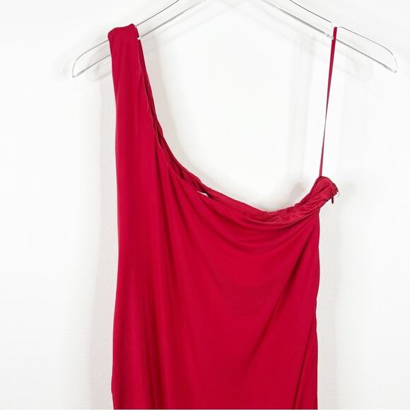Remi x Revolve Gigi One Shoulder Slit Leg Maxi Dress 2X Red - Picture 4 of 6